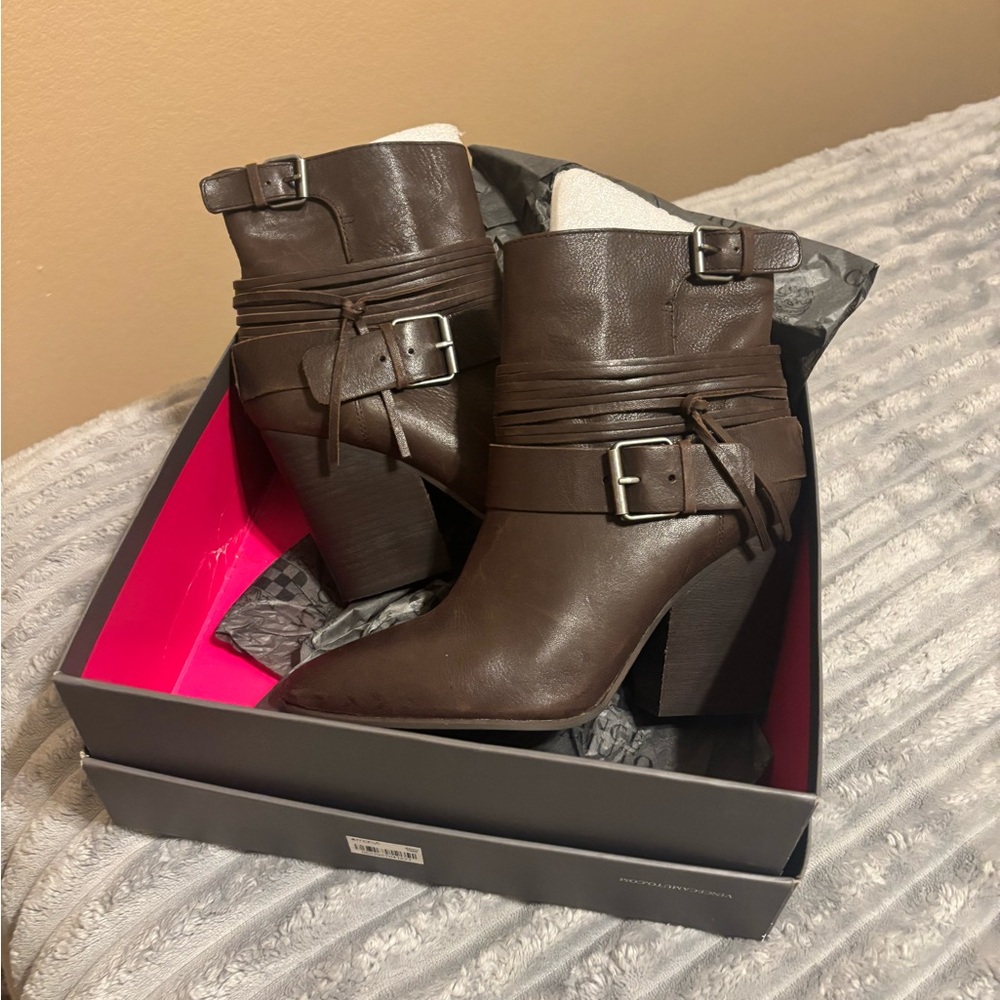 Vince Camuto Chocolate Ankle Booties - Picture 1 of 6